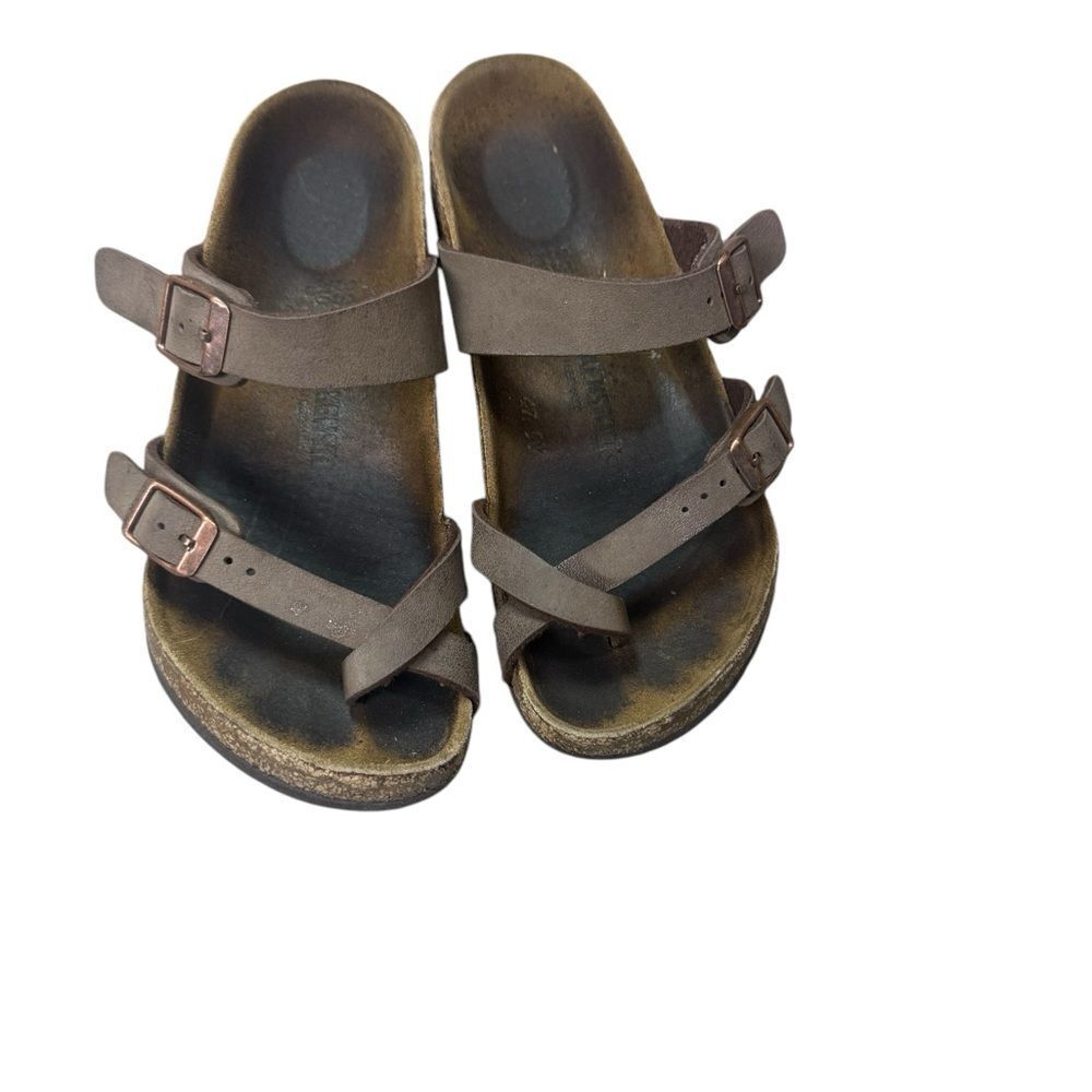 Birkenstock Taupe Brown Leather Sandal Flip Flops